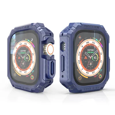 Produktbild von Für Apple Watch Ultra 1 + 2 49mm Shockproof Hülle Cover Case PC / TPU Schutz Blau