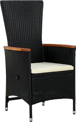 Obrázok produktu pre vidaXL Záhradné stoličky 2 ks s čalúnením Poly Rattan Black