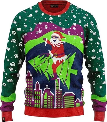 JAP Christmas Let it Glow Ugly Christmas Sweater Grün L