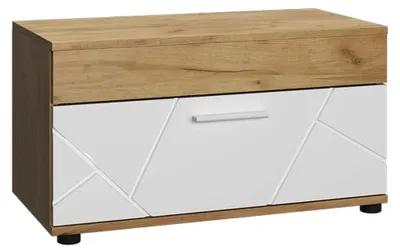 Produktbild von Wohnzimmerschrank Berno, Eiche/Weiß, 70,8 x 38,9 cm mit Klapptür
