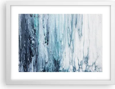 Produktbild von Gerahmtes Poster - Weißer Rahmen - Abstraktion Prellung Blau - 40x30 cm - Wand Bild - Wanddeko - Wandbilder - Kunstposter - Wandposter - Bilderrahmen - Bilder - Kunstdruck - P2WAA40x30-4380