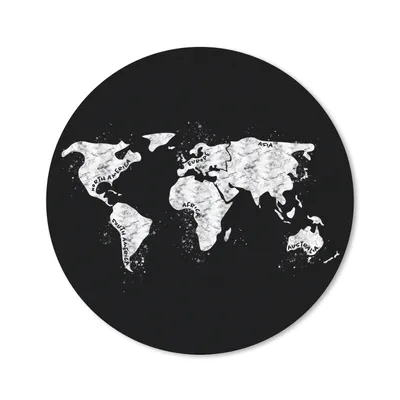Produktbild von MuchoWow® Mauspad Mousepad Weltkarte - Marmor - Schwarz - Weiß 40x40 cm - Mousepads - Maus Mat - Pad - Mausunterlage - Schreibtisch Accessoires