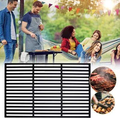 Obrázok produktu pre Wolketon Grilovacia mriežka Smaltovaná hranatá grilovacia mriežka, profesionálna liata mriežka pre plynový gril, gril na drevené uhlie 60 x 40 cm