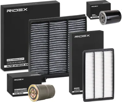 Produktbild von RIDEX Filterset Inspektionspaket Filtersatz für MITSUBISHI PAJERO IV (V8W, V9W) PAJERO III (V7W, V6W) PAJERO PININ (H6W, H7W) Pajero III SUV Cabrio