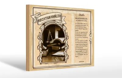 Produktbild von Holzschild Berufe 30x20cm Rechtsanwältin Paragraphen