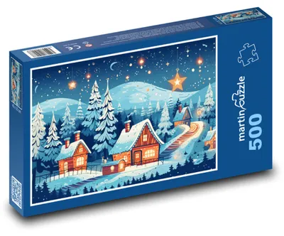 Zdjęcie produktu dla martinpuzzle - Puzzle 500 elementów - Wioski w nocy