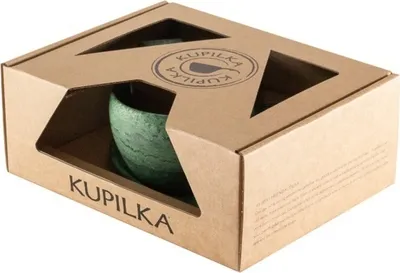 Produktbild von Kupilka-Becher mit Löffel und Untertasse, 210 ml, grün
