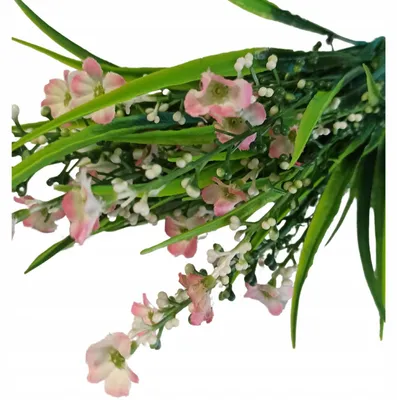 Produktbild von Vipolimex Künstlicher Blumenstrauß Rosa mit Grünen Zweigen
