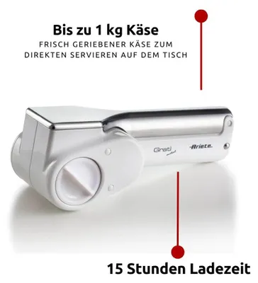 Produktbild von Ariete elektrische Käse-/Schoko-/Nuss-Reibe GRATI METALL