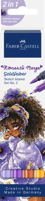 Produktbild von FABER-CASTELL Sketch Marker GOLDFABER Set Romantic Manga 3 4 Marker