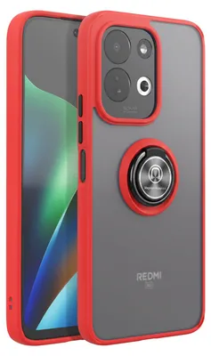 Zdjęcie produktu dla Etui Avizar do telefonu Redmi 17 z uchwytem pierścieniowym i magnetycznym mocowaniem, kolor czerwony