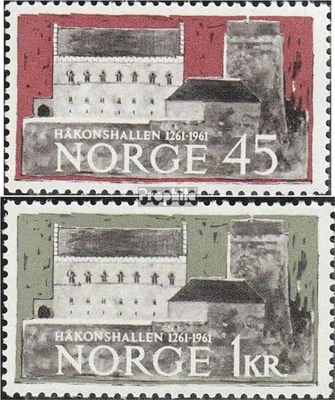 Produktbild von Briefmarken Norwegen 1961 Mi 456-457 (kompl.Ausg.) postfrisch Hakonshalle