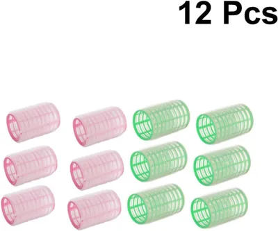 Produktbild von Selbsthaftende Lockenwickler aus Kunststoff, 12 Stück, 36 mm, Farbe zufällig, für große Locken