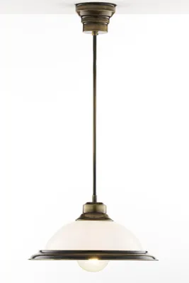 Produktbild von JUPITER Hängeleuchte OPAL Klassisch 1-flammig Messing Patiniert Altgold Weiß E27 Metal Stahl