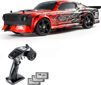 Obrázok produktu pre Diaľkovo ovládané auto v mierke 1:14, 2,4 GHz, vysokorýchlostné elektrické driftové auto s pohonom všetkých kolies a rýchlosťou 35 km/h pre deti a dospelých, diaľkovo ovládané pretekárske auto s LED svetlami, tri dobíjateľné batérie