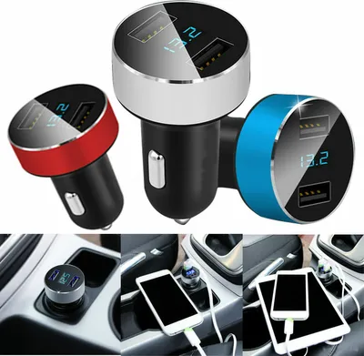 Image de Chargeur USB double 3,1A Éclairage de cigarette Voltmètre numérique 12V/24V