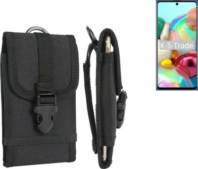 Produktbild von K-S-Trade Holster Handy Hülle kompatibel mit Samsung Galaxy A71 Holster Handytasche Gürtel Tasche Schutz Hülle Robust Outdoor schwarz