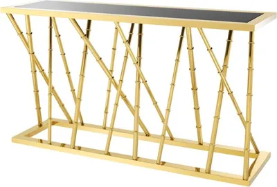 Produktbild von Casa Padrino Luxus Konsole Gold / Schwarz 139,5 x 40 x H. 78 cm - Luxus Möbel