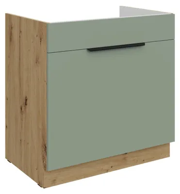 Obrázok produktu pre Kondela Drezová kuchynská skrinka Arsany 80 ZL 1S BB - aquamarine / dub artisan