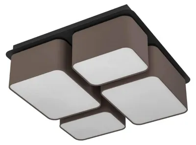 Zdjęcie produktu dla Eglo 900524 MORDAZO E27 lampa sufitowa 4-drożna 510x510mm czarny brązowy biały