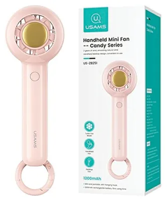 Image de Usams Hand Wind Mini 1200Mah Candyseries Pink/Pink Zb251Fs02 (Us-Zb251)