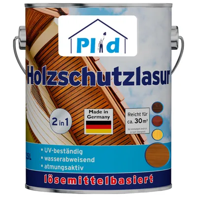 Produktbild von Plid Holzlasur außen Teak 2,5 l, lösemittelhaltig, seidenglänzend