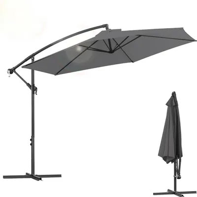 Produktbild von Faziango Sonnenschirm 3m Grau – Moderner Terrassenschirm für Garten & Poolumgebung