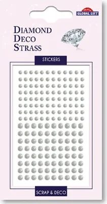 Produktbild von Global Gift Strass Mini Weiße Perlen Laser Gesichtskunst Aufkleber One Size