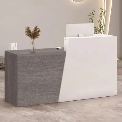 Obrázok produktu pre Pult so zásuvkou a odkladacími priehradkami, rozmer 200x42x100 cm, farba: biela + tmavosivá