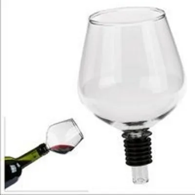 Produktbild von Flaschenaufsatz aus Glas mit Silikondichtung, Weinglas, ca. 16 cm