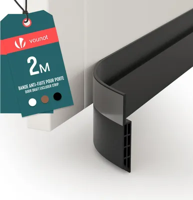 Obrázok produktu pre VOUNOT® tesnenie proti prievanom pre dvere 200 cm, samolepiace tesnenie dverí v spodnej časti, čierne