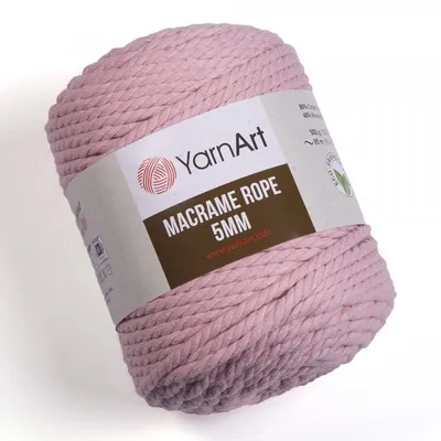 Obrázek produktu pro Yarn Art Macrame Rope 5 mm 85 m 762 Light Pink Šňůra