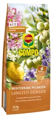 Produktbild von Langzeitdünger COMPO für mediterrane Pflanzen 1,5 kg, für Olivenbaum, Zitrusbaum, Oleander etc.