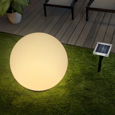 Produktbild von esotec Solar Deko-Leuchtkugel, 50cm, 9 Leuchtfarben, Akku, winterfest, 106112