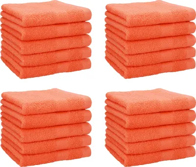 Image de Betz, lot de 20 lingettes de bain, 30x30 cm, qualité PREMIUM, 100% coton. Couleur : orange rouge