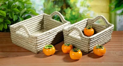 Produktbild von 2x Füllkorb Natur" aus Seegras, Korbset, Obstkörbe"