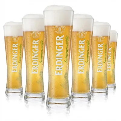Produktbild von 6x Erdinger Weissbier Bierglas Gläser Cup Biergläser 0,3l "Sommerweisse"