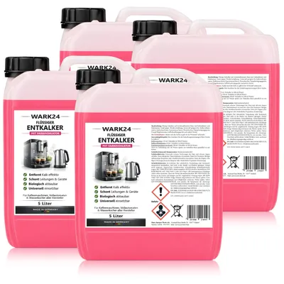 Produktbild von Wark24 Flüssig Entkalker 5 Liter für Kaffeevollautomat wie Saeco uvm. (4er Pack)