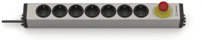 Produktbild von Ehmann 0819x00072033 Aluminium Steckdosenleiste 7-fach mit 16A Not-Aus Schalter,