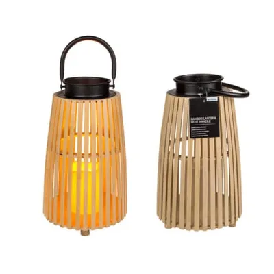 Zdjęcie produktu dla Latarnia Bamboo naturalna 220314 19,5x32,5cm