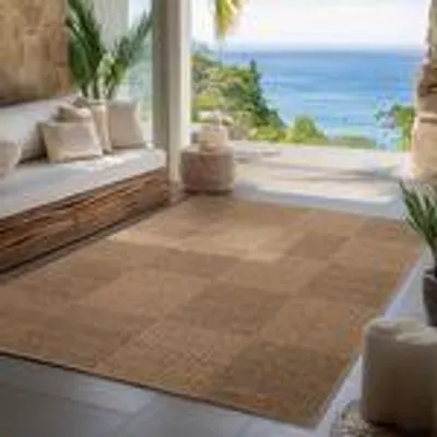 Produktbild von Carpettex Indoor Outdoor Teppich wetterfest, robust, Modern Boho Design, Küche, Terrasse, Garten, Balkon, Größe: 120 x 170 cm, Farbe: Beige-5