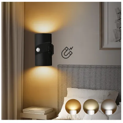 Produktbild von LED Nachtlicht Wandlampen mit Magnetfunktion & Bewegungssensor Neutralweiß, Wiederaufladbar Schlafzimmer Wohnzimmer Flure Badezimmer