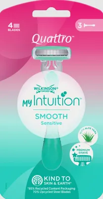 Obrázok produktu pre Wilkinson Quattro My Intuition Smooth Sensitive jednorazov holiaci strojek 3ks (W302429100)