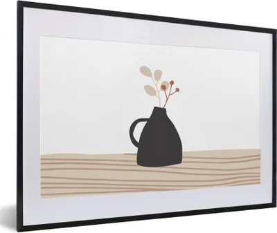 Produktbild von MuchoWow® Gerahmtes Poster Sommer - Blume - Schwarz 60x40 cm - Poster mit Schwarzem Bilderrahmen Wandposter Rahmen Foto Bilder - Schlafzimmer - Plakat in Rahmen - Drucken
