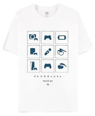 Produktbild von Playstation T-Shirt Herren Since '94 weiß Fan-Merch, Gaming 100% Baumwolle S