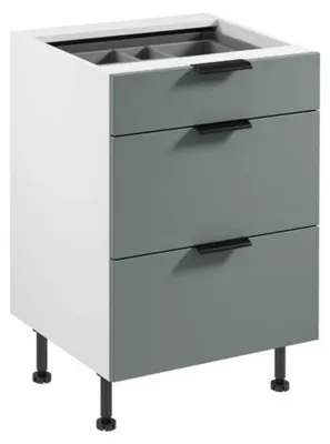 Immagine prodotto di Armadio da cucina Armadio contenitore Portaposate 3 cassetti Legno Bianco-grigio