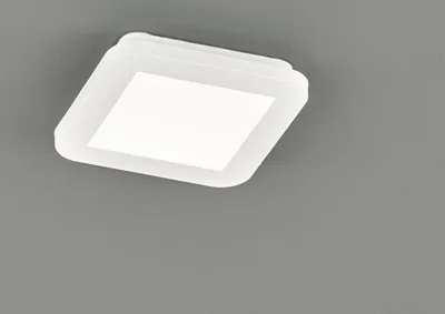 Produktbild von Kleine LED Deckenleuchte CAMILLUS flache Badezimmerlampe Eckig 17x17cm Weiß IP44