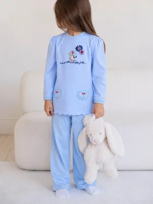 Produktbild von 120610 Schiesser Schlafanzug Jolly Mäh Mädchen Hellblau Gr. 116 – Baumwoll-Schlafanzug für Mädchen