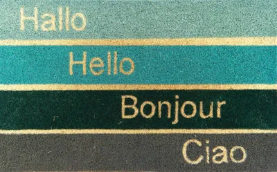 Produktbild von Kokosfußmatte Abtreter Hallo Hello Ciao ca 45 x 75 cm Fußabstreifer