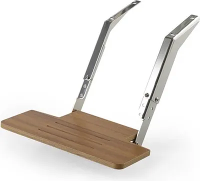 Produktbild von Zwaardvis 64305 Fußstütze aus Edelstahl mit Fußplatte aus Holz